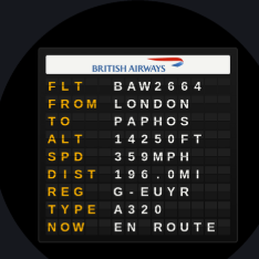FlightAbove Boards flight information layout