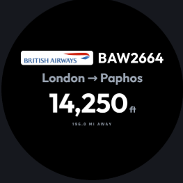 FlightAbove Glance flight information layout
