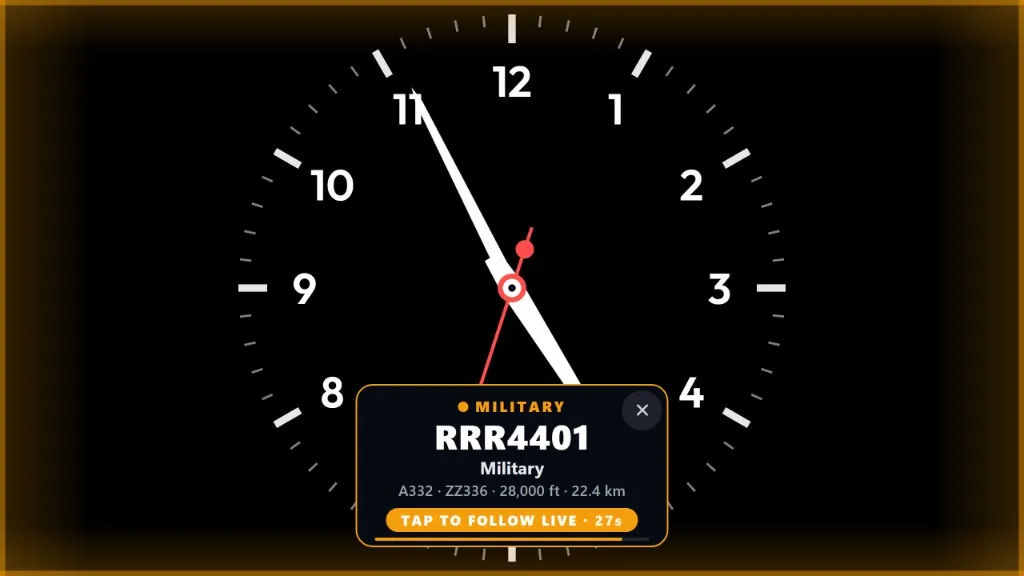 FlightAbove Horizon military aircraft alert for RRR4401, an A332 registered ZZ336