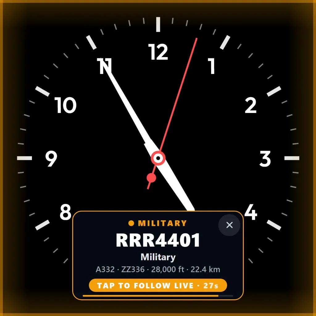 FlightAbove Mini military aircraft alert for RRR4401, an A332 registered ZZ336