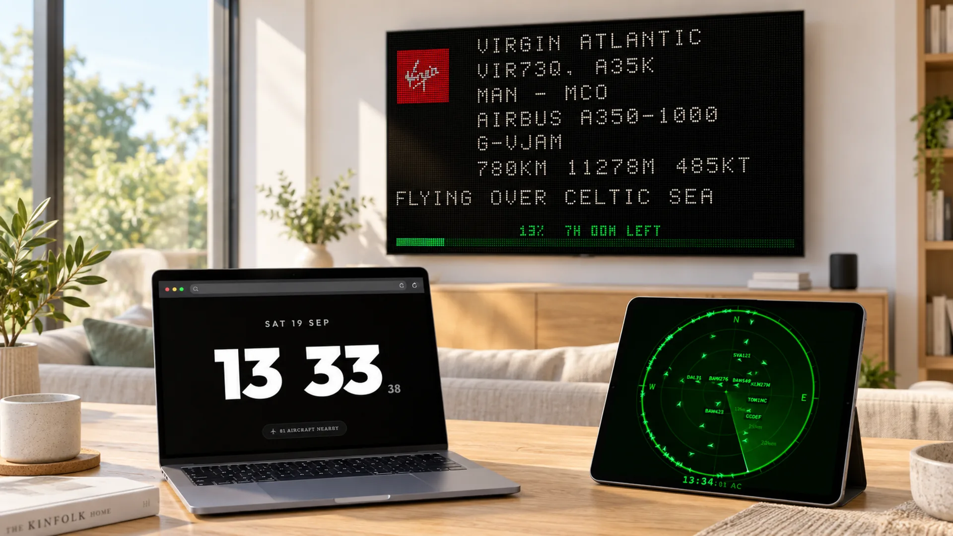 FlightAbove Cloud on a laptop, tablet and living-room television at the same time