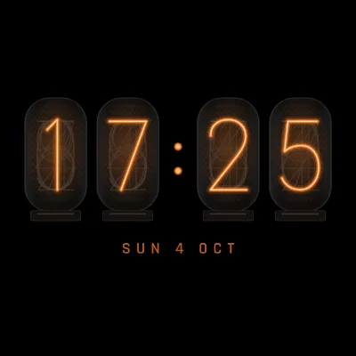 FlightAbove Nixie Tubes display face